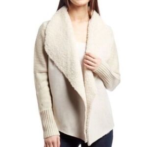 Chelsea & Theodore Faux Suede and Faux Fur Cardigan XL